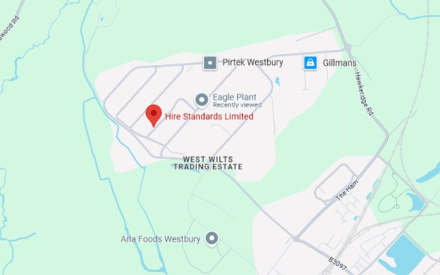 Hire Standards West Wilts Trading Estate Map